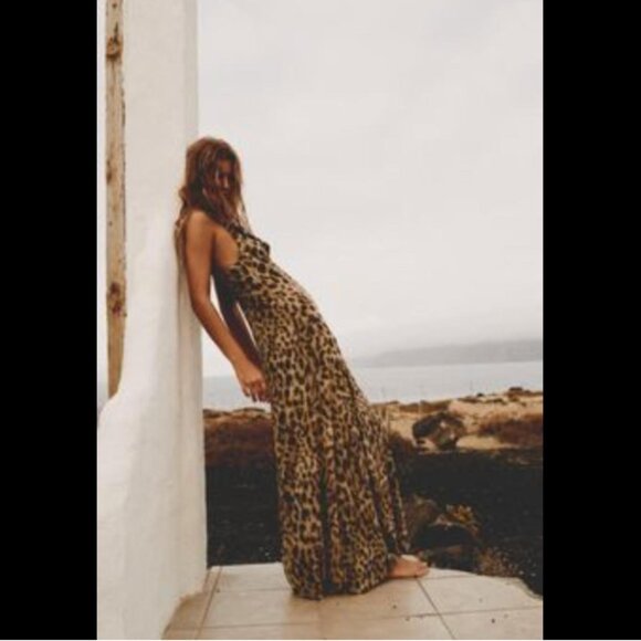 Zara Cheetah Leopard Maxi Printed Dress - Picture 8 of 8